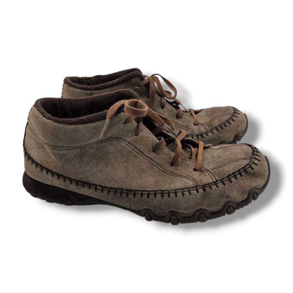 Skechers Bikers Totem Pole Chukka Boot Womens 9.5 Chocolate Suede Relaxed Fit